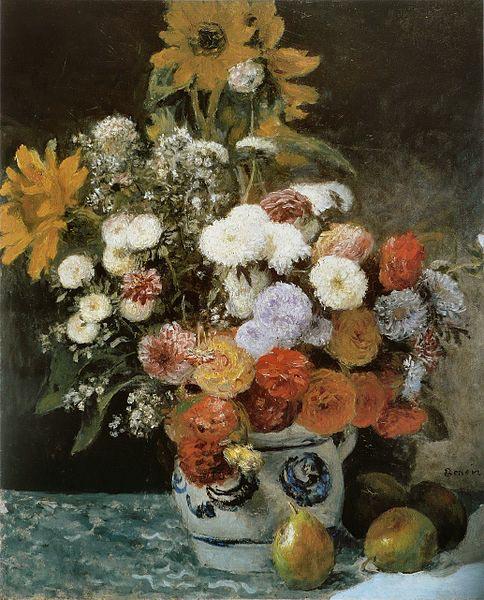 Pierre-Auguste Renoir Fleurs dans un pot en faience Norge oil painting art